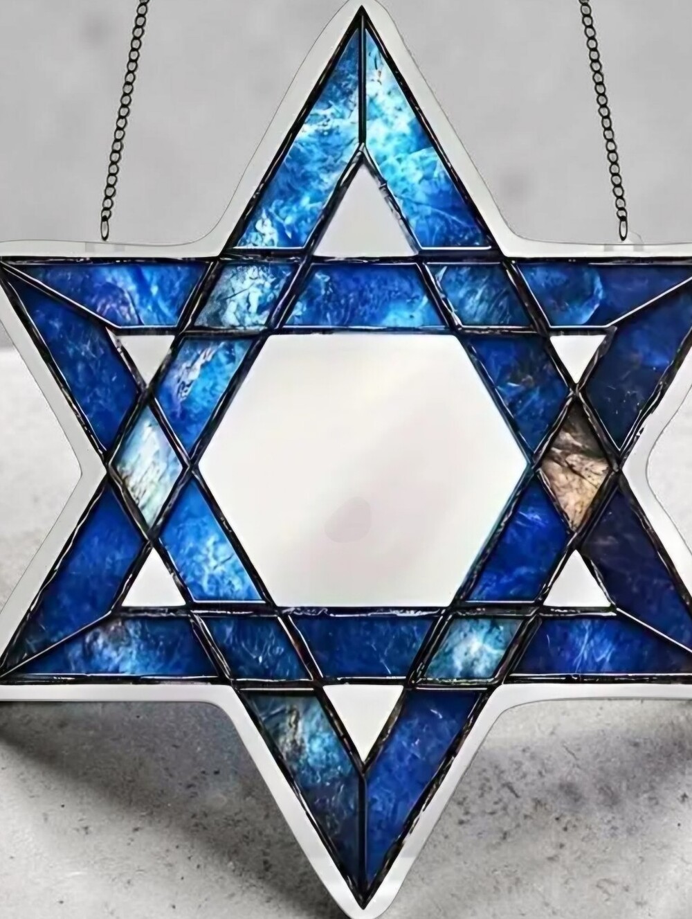 Acrylic Star of David Mosaic Suncatcher, Home Decor Colorful Hanging Hardware I
